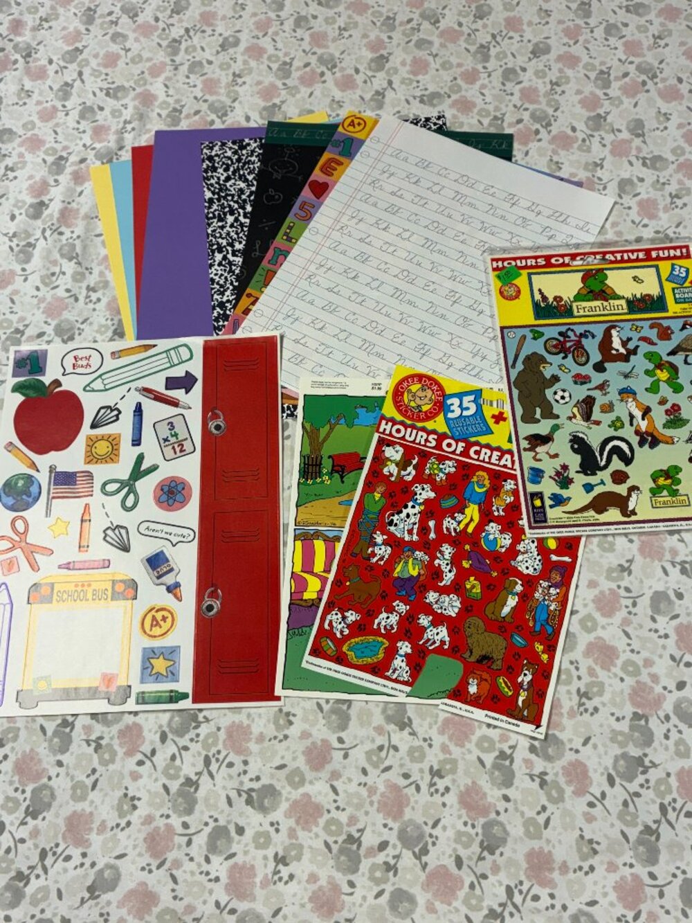 School themed set: 8 Papers, 1 Sticker Page, 2 added Sticker Pages